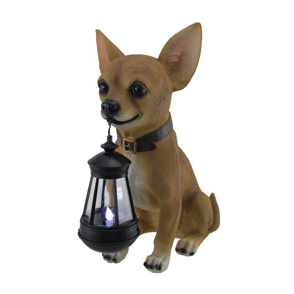 Little Light Keeper Chihuahua Statue and LED Lantern
